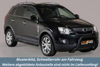 Schwellerrohre oval mit Tritt SCHWARZ für OPEL...