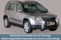 Schwellerrohre oval mit Tritt SCHWARZ für SKODA Yeti...
