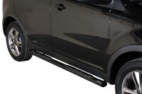 Schwellerrohre oval mit Tritt SCHWARZ für SSANGYONG...