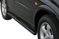 Schwellerrohre oval mit Tritt SCHWARZ für SSANGYONG...