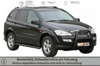 Schwellerrohre oval mit Tritt SCHWARZ für SSANGYONG...