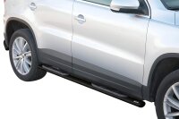 Schwellerrohre oval mit Tritt SCHWARZ für VW...