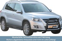 Schwellerrohre oval mit Tritt SCHWARZ für VW VOLKSWAGEN Tiguan 5N V2A mit TÜV
