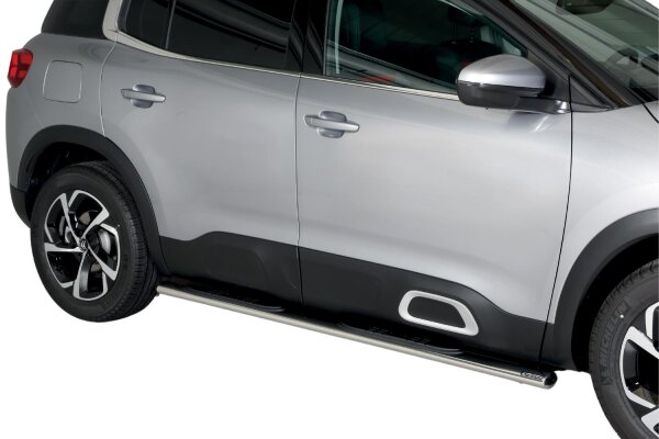 Schwellerrohre oval mit Tritt für CITROËN C5 Aircross 2019> Edelstahl mit TÜV