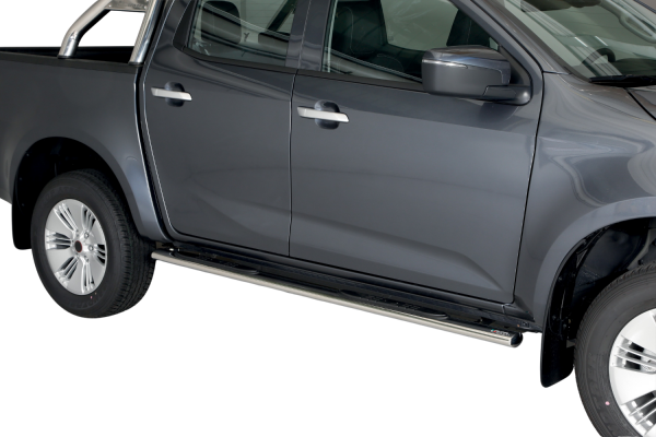Schwellerrohre oval mit Tritt für ISUZU D-Max Bj.2020- Doppelkabine V2A mit TÜV