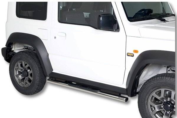 Schwellerrohre oval mit Tritt für SUZUKI Jimny GJ HJ Bj.2018- Edelstahl mit TÜV