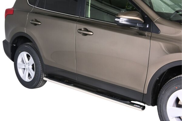 Schwellerrohre oval mit Tritt für TOYOTA RAV 4 Bj. 2013-18 Edelstahl mit TÜV