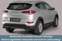Schwellerrohre oval mit Tritt SCHWARZ für HYUNDAI...