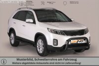 Schwellerrohre oval mit Tritt SCHWARZ für KIA Sorento XM Facelift Bj. 2012-14 V2A TÜV