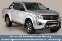 Schwellerrohre oval mit Tritt SCHWARZ für NISSAN Navara D231 Doppelkabine Bj.16> TÜV