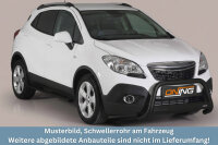 Schwellerrohre oval mit Tritt SCHWARZ für OPEL Mokka...