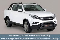 Schwellerrohre oval mit Tritt SCHWARZ für SSANGYONG...