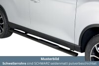 Schwellerrohre oval mit Tritt SCHWARZ für SSANGYONG...