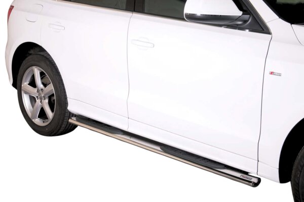 Schwellerrohre oval mit Tritt für Audi Q5 (8R) Bj. 2008-15 Edelstahl mit TÜV