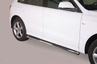 Schwellerrohre oval mit Tritt für Audi Q5 (8R) Bj. 2008-15 Edelstahl mit TÜV
