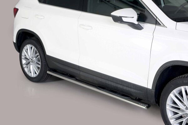 Schwellerrohre oval mit Tritt für SEAT Ateca ab Bj.18- Edelstahl mit TÜV