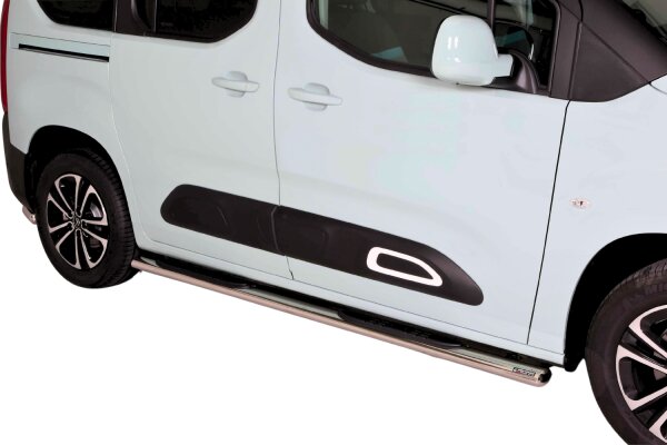 Schwellerrohre oval mit Tritt für CITROEN Berlingo Bj. 2018- Edelstahl 95x52mm mit TÜV