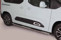Schwellerrohre oval mit Tritt für CITROEN Berlingo Bj. 2018- Edelstahl 95x52mm mit TÜV