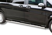 Schwellerrohre oval mit Tritt für MERCEDES V Klasse W447 ab Bj. 2014- Edelstahl 95x52mm mit TÜV