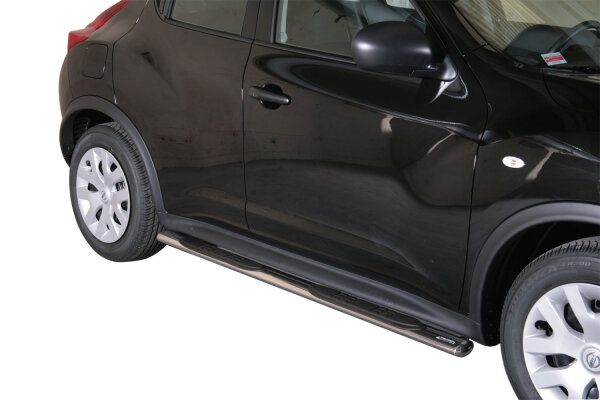 Schwellerrohre oval mit Tritt für NISSAN Juke Bj. 2010-19 Edelstahl 95x52mm mit TÜV