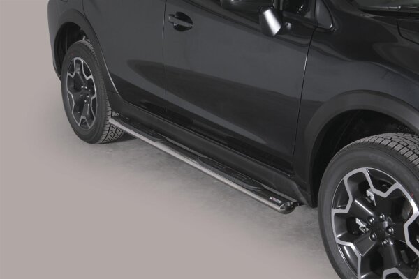 Schwellerrohre oval mit Tritt für SUBARU XV Bj. 2012 Edelstahl 95x52mm mit TÜV