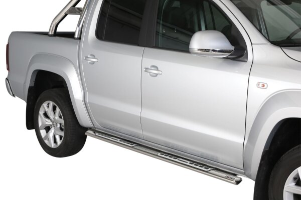 Schwellerrohre Design für VOLKSWAGEN Amarok 2H 2010> Edelstahl