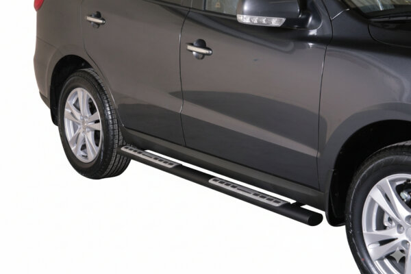 Schwellerrohre Design SCHWARZ für HYUNDAI Santa Fe CM 2010-12 Edelstahl mit TÜV