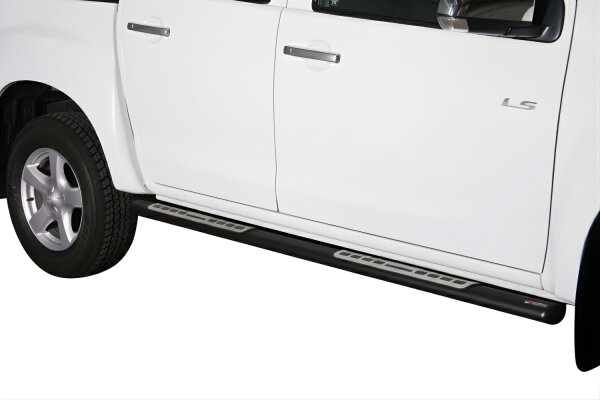 Schwellerrohre Design SCHWARZ für ISUZU D-Max ATFR 2012 > Doppelkabine mit TÜV
