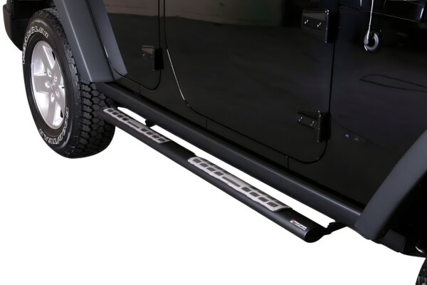 Schwellerrohre Design SCHWARZ für JEEP Wrangler JK 5 Türer 2011> mit TÜV