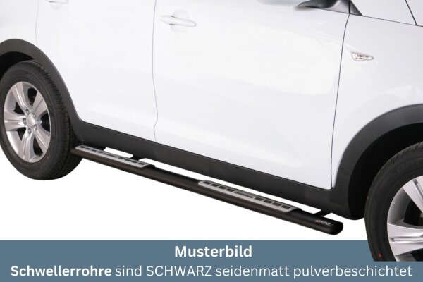 Schwellerrohre Design SCHWARZ für KIA Sportage SLS 2010> Edelstahl mit TÜV