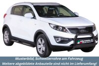 Schwellerrohre Design SCHWARZ für KIA Sportage SLS 2010> Edelstahl mit TÜV