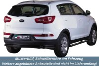 Schwellerrohre Design SCHWARZ für KIA Sportage SLS 2010> Edelstahl mit TÜV
