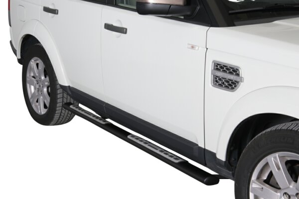 Schwellerrohre Design SCHWARZ für LAND ROVER Discovery 4 LA Edelstahl mit TÜV