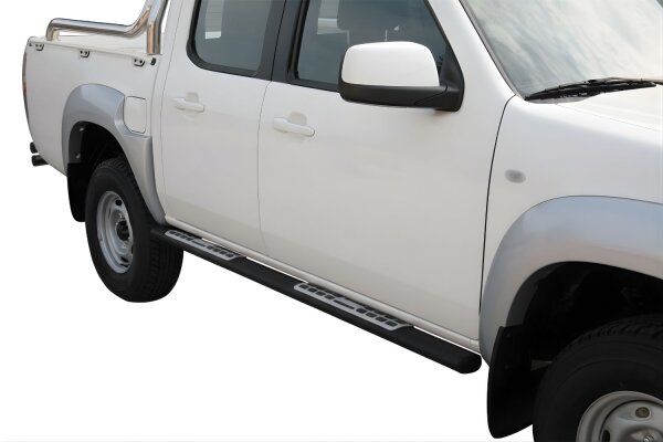 Schwellerrohre Design SCHWARZ für MAZDA BT50 Doppelkabine UN Bj.2009-12 mit TÜV