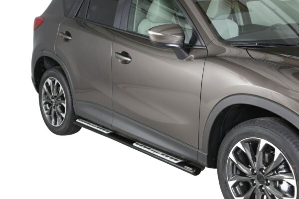 Schwellerrohre Design SCHWARZ für MAZDA CX5 2015-2016 Edelstahl mit TÜV