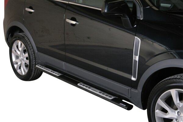 Schwellerrohre Design SCHWARZ für OPEL Antara L-A 2011> Facelift mit TÜV