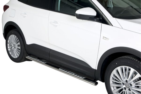 Schwellerrohre Design für OPEL Grandland X Bj.2017-21 Edelstahl