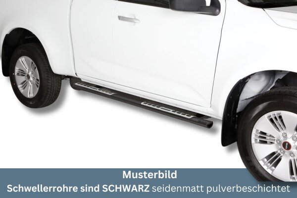 Schwellerrohre Design Schwarz für ISUZU D-Max Bj.2020- Space Cab mit TÜV