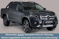 Schwellerrohre Design Schwarz für MERCEDES X-Klasse W470 Edelstahl mit TÜV