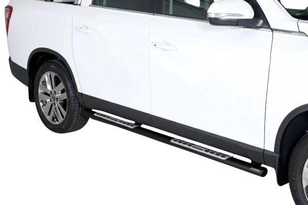 Schwellerrohre Design Schwarz für SSANGYONG Musso & Grand Musso Bj. 2018- Edelstahl mit TÜV