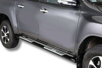 Schwellerrohre Design Schwarz für TOYOTA HiLux Doppelkabine ab Bj.2015- mit TÜV