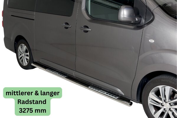 Schwellerrohre Design für PEUGEOT Expert & Traveller lang ab Bj.16- mit TÜV