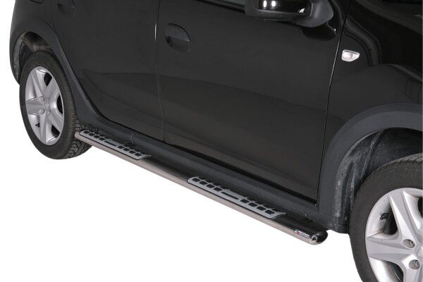Schwellerrohre Design für DACIA Sandero Stepway Bj. 2013-2020 Edelstahl mit TÜV