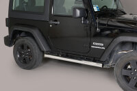 Schwellerrohre mit Tritt für JEEP Wrangler JK 3 Türer 2011> Edelstahl Ø76mm mit TÜV