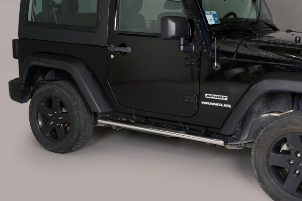 Schwellerrohre oval mit Tritt für JEEP Wrangler JK 3 Türer 2011> Edelstahl mit TÜV