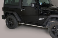 Schwellerrohre oval mit Tritt für JEEP Wrangler JK 3 Türer 2011> Edelstahl mit TÜV