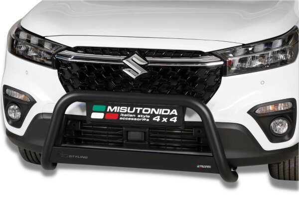 Frontbügel Edelstahl schwarz für Suzuki SX4 S-Cross Hybrid Bj. 2022- Ø63mm mit Gutachten
