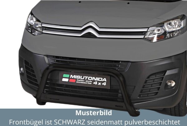 Frontbügel Edelstahl schwarz für Citroen Jumpy Space Tourer ab 2016 Ø63mm mit Gutachten