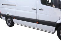 Schwellerrohre ohne Tritt für Mercedes Sprinter L2 W906 Edelstahl poliert Ø63mm TÜV