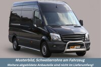 Schwellerrohre ohne Tritt für Mercedes Sprinter L2 W906 Edelstahl poliert Ø63mm TÜV
